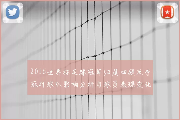 2016世界杯足球冠军归属回顾及夺冠对球队影响分析与球员表现变化